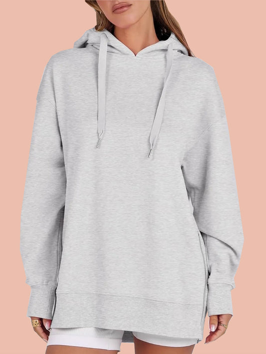 Damen Oversized Hoodies mit seitlichem Reißverschluss (2 kaufen, kostenloser Versand)