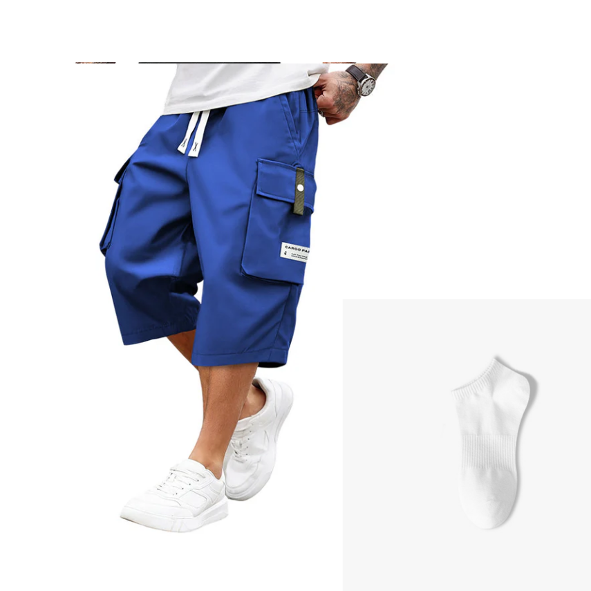 ⏳NUR HEUTE 50% RABATT!!📢Freizeithose Capri Cargohose für Herren mit Kordelzug