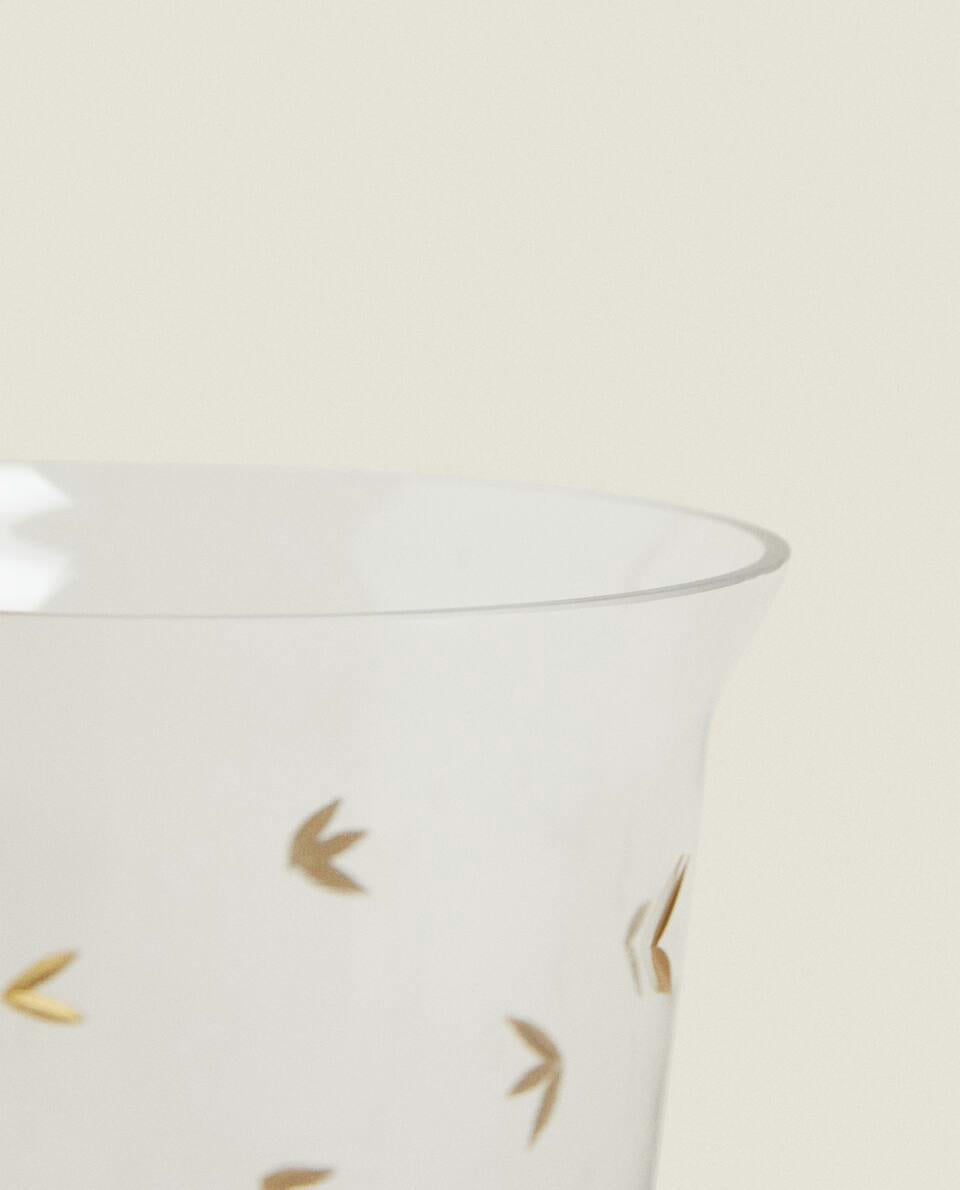 CHRISTMAS LEAF TALL GLASS