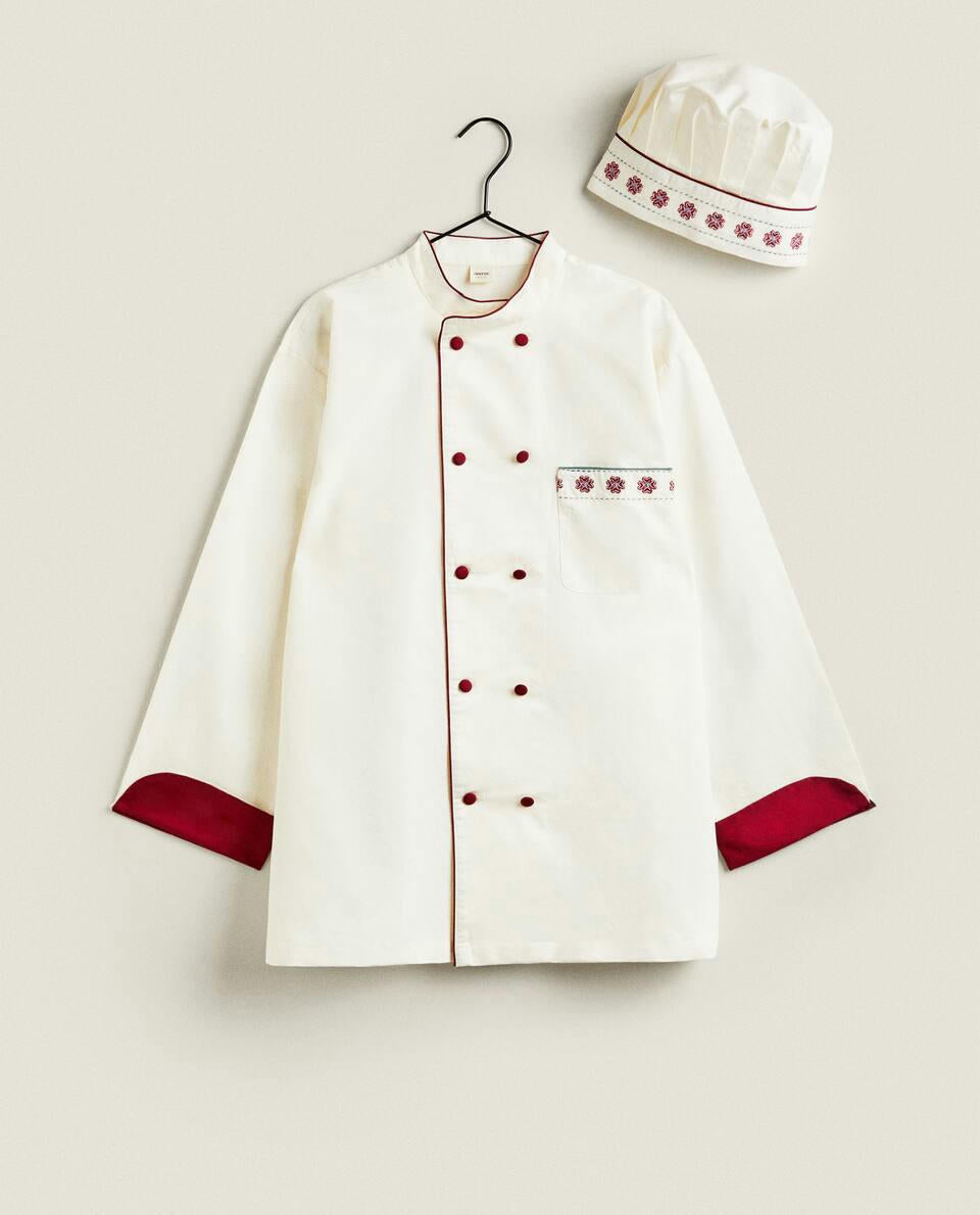 ADULT CHRISTMAS COTTON AND LINEN CHEF JACKET
