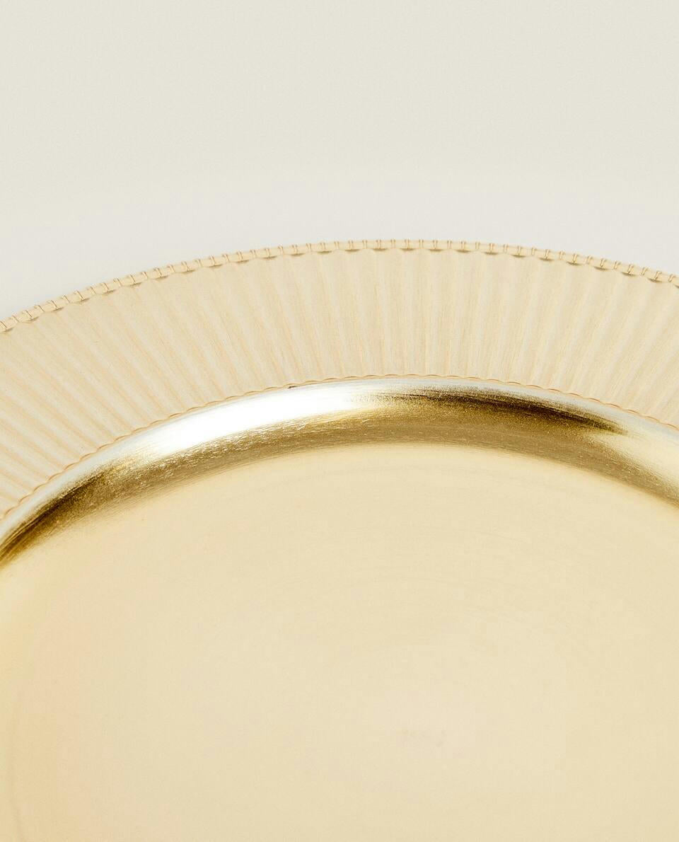 GOLD STRIPED CHRISTMAS SERVICE PLATE