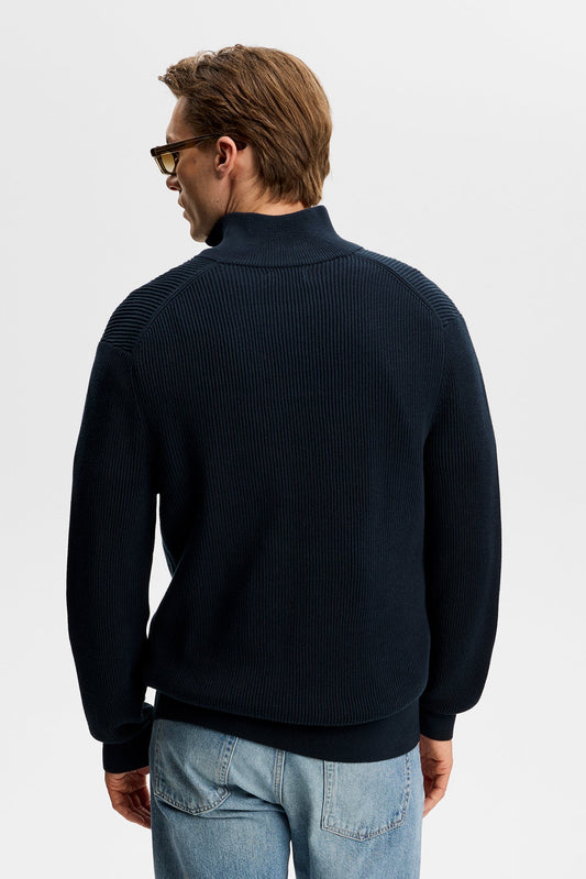 Alex Half Zip Strickpullover / Marineblau