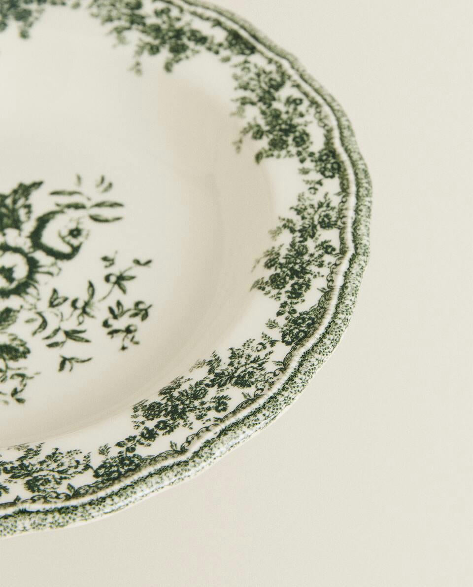 FLORAL EARTHENWARE SOUP PLATE