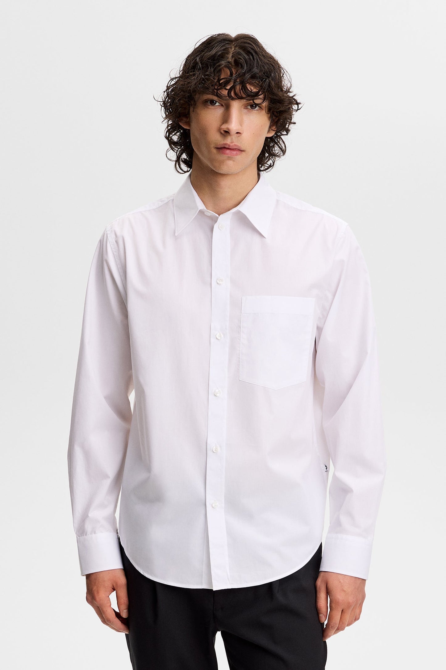 Zachary Cotton Solid Shirt / Weiß