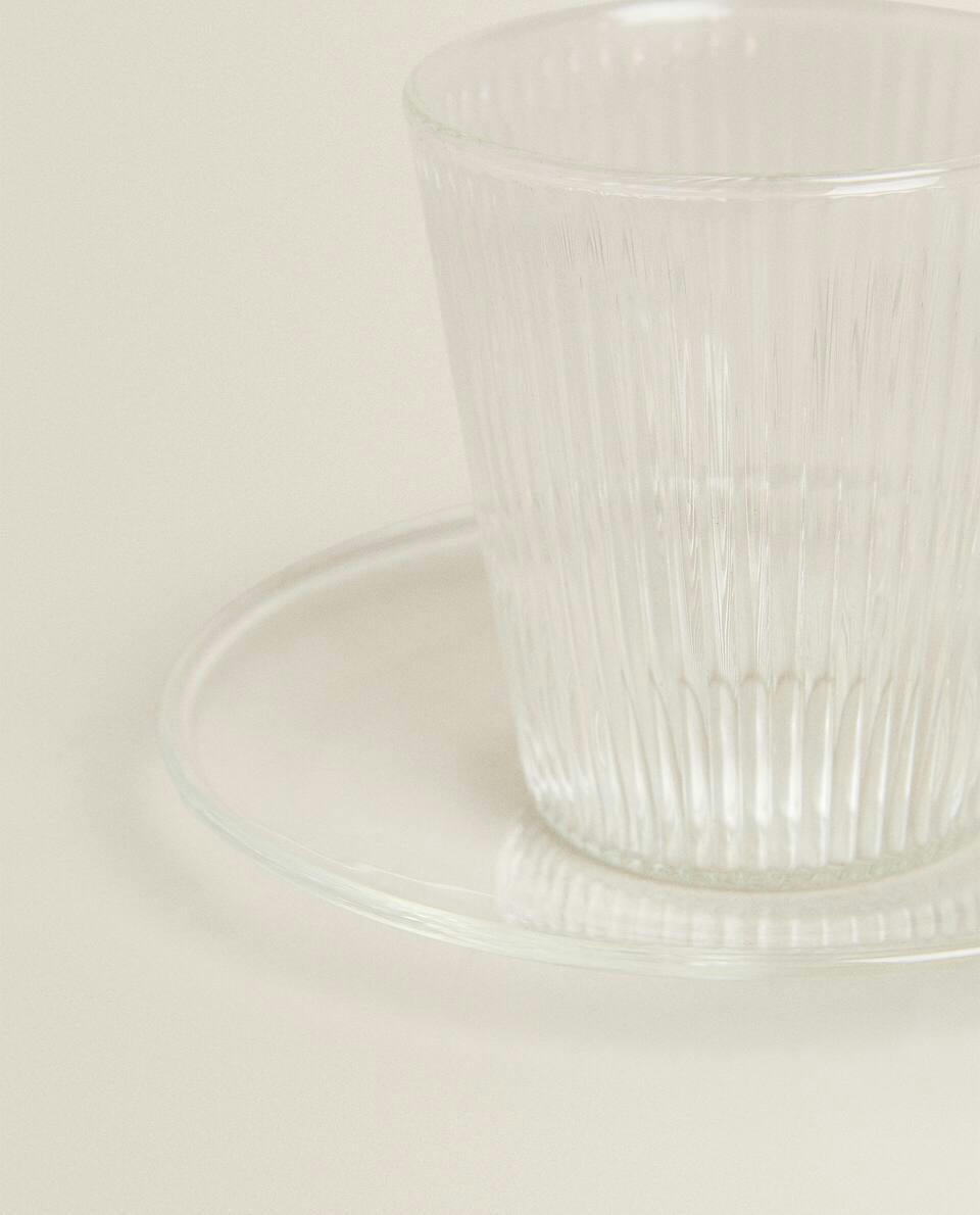 BOROSILICATE GLASS COFFEE CUP AND SAUCER