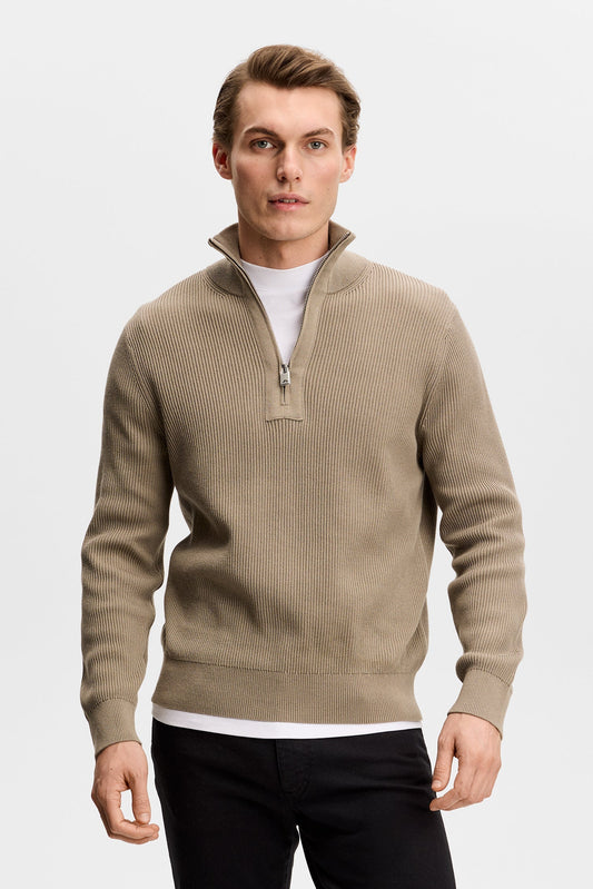 Alex Half Zip Strickpullover / Brindle