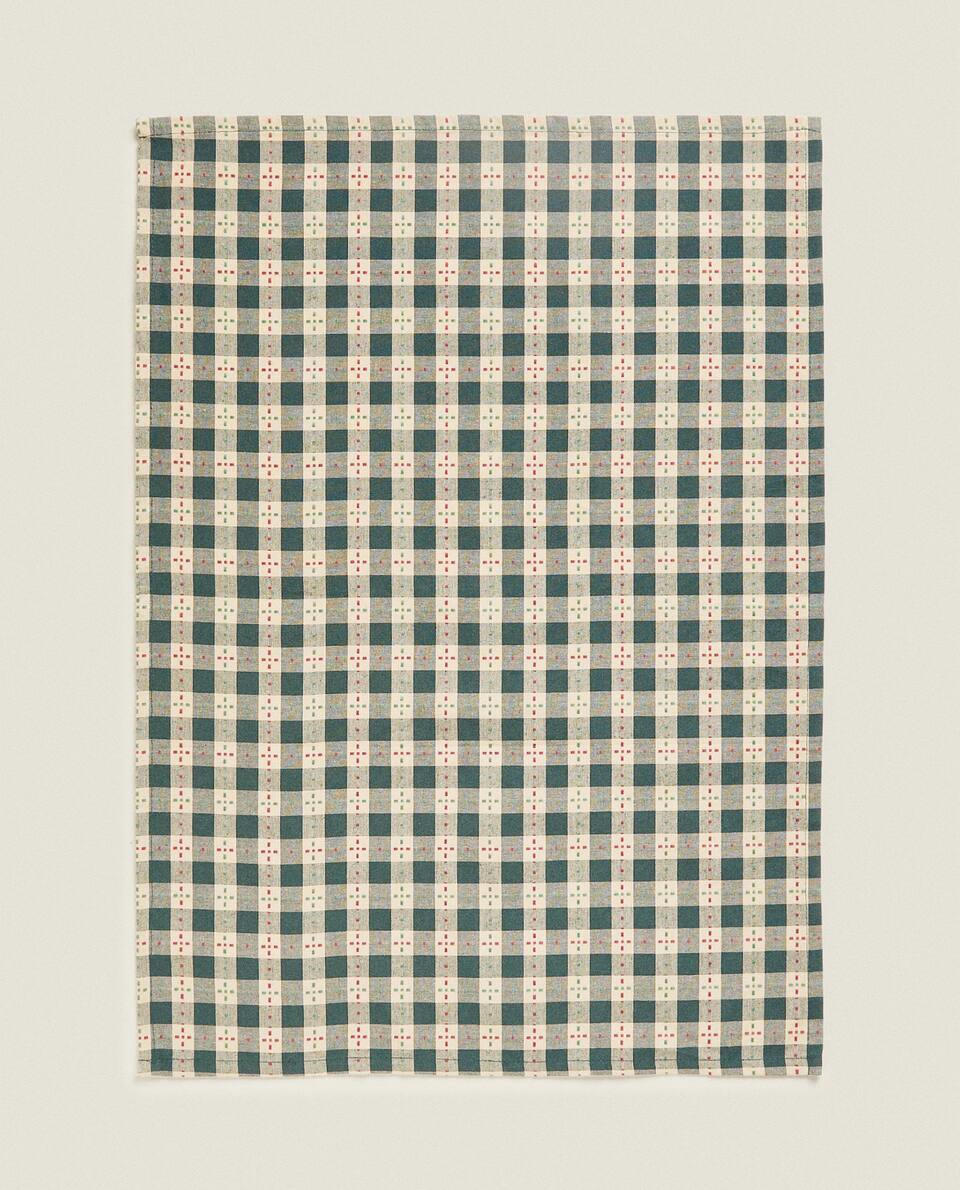 PACK OF CHECK CHRISTMAS TEA TOWELS (PACK OF 2)