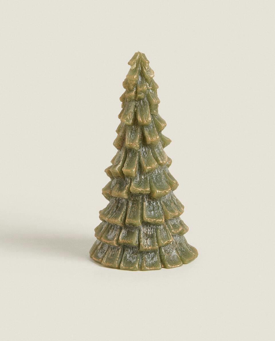 GLITTER CHRISTMAS FIR TREE CANDLE