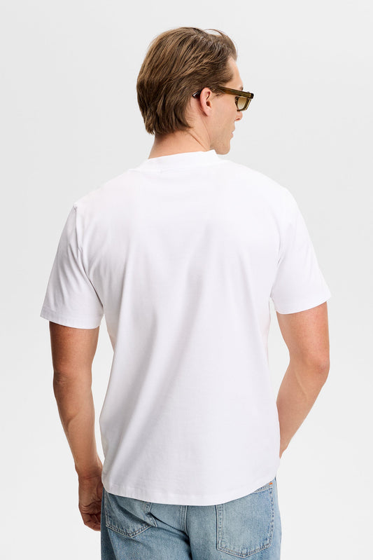 Ace Mock Neck T-Shirt / White