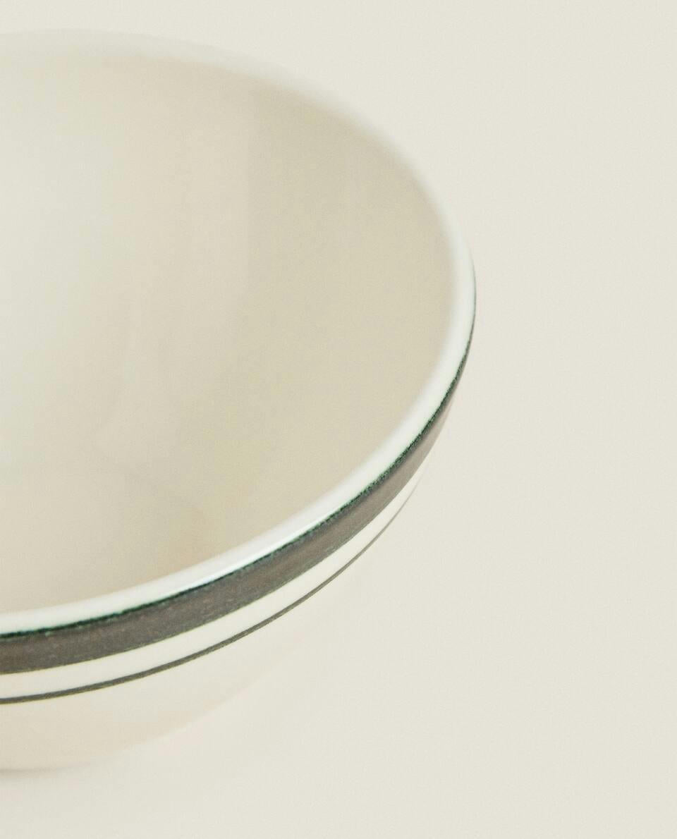 CHRISTMAS STRIPED EARTHENWARE BOWL