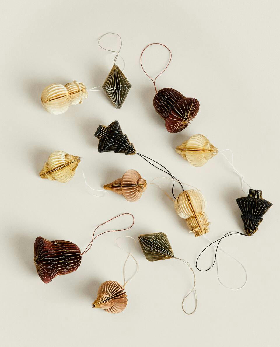 PACK OF CHRISTMAS PAPER DECORATIONS (PACK OF 12)