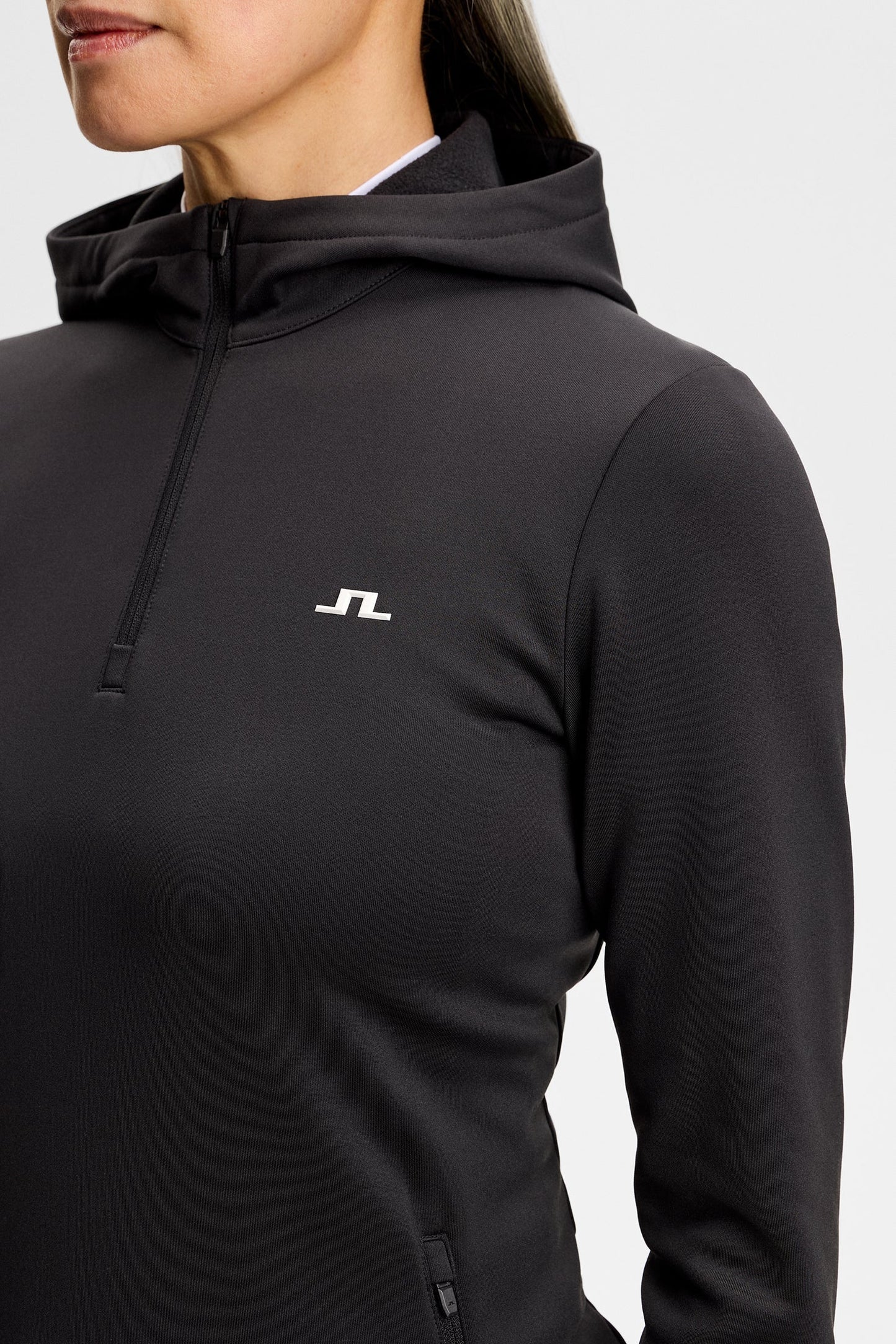 Aerielle Quarter Zip Hood / Black