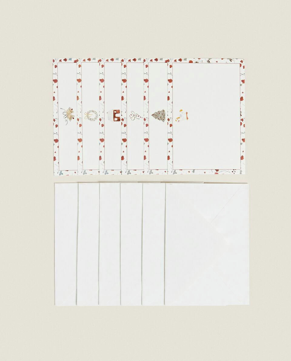 PACK OF CHILDREN’S POSTCARDS WITH CHRISTMAS BUNNY (PACK OF 6)