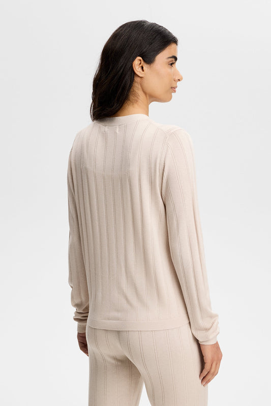 Vanja Wide Rib Cardigan / Moonbeam