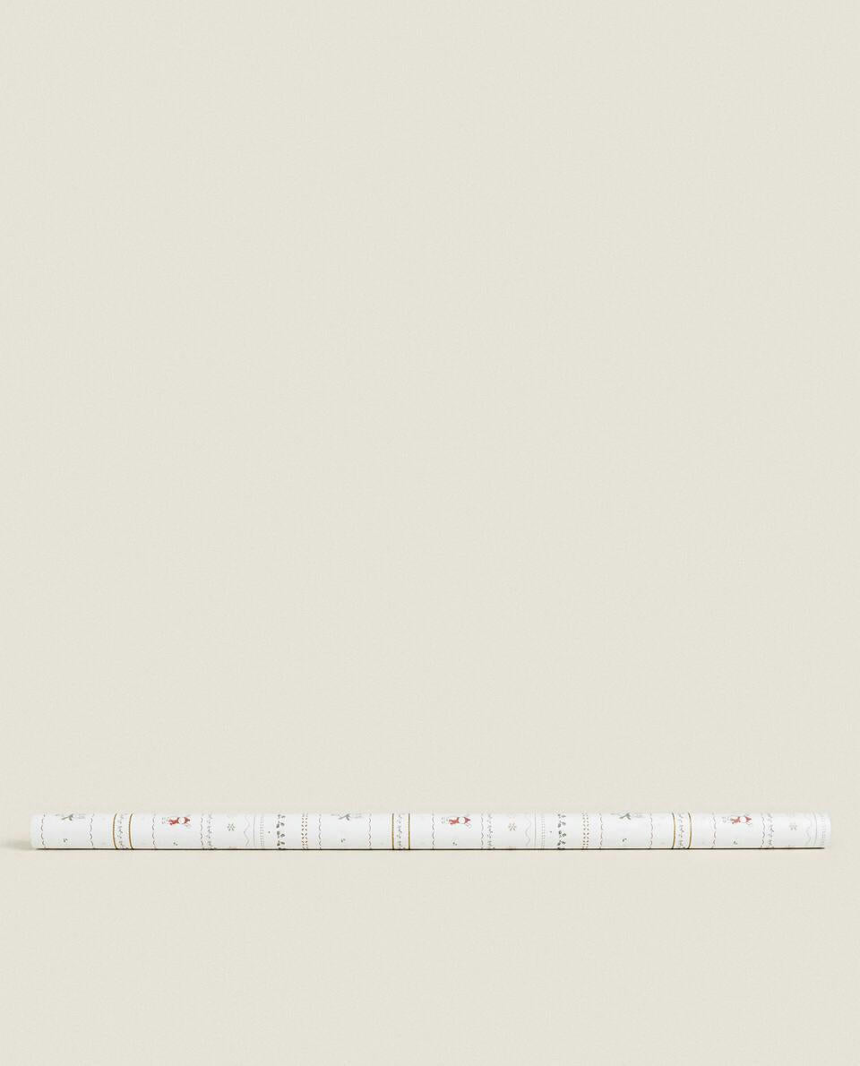 CHILDREN’S WRAPPING PAPER WITH CHRISTMAS BUNNY RABBITS