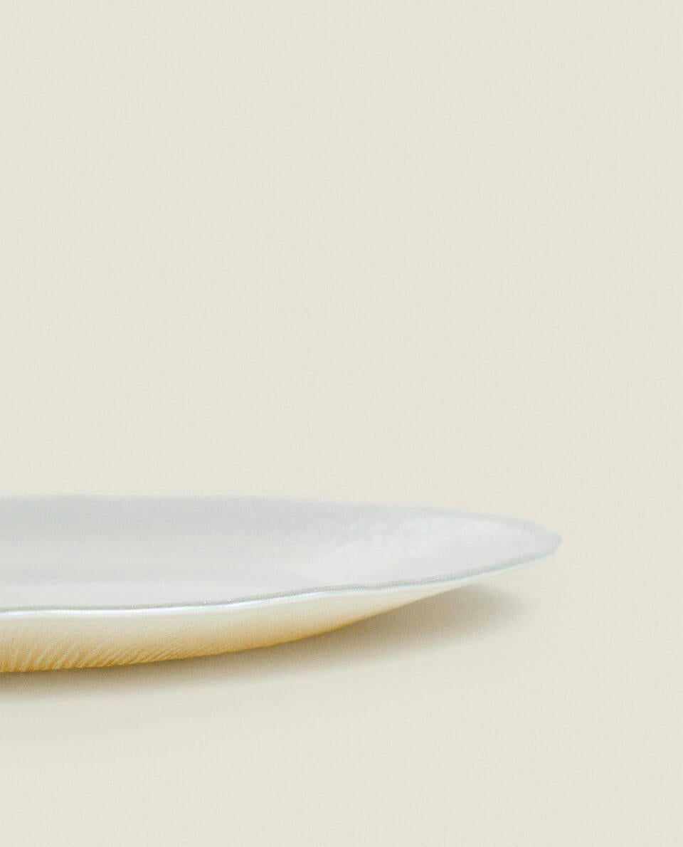 CHRISTMAS GLITTER GLASS SERVICE PLATE