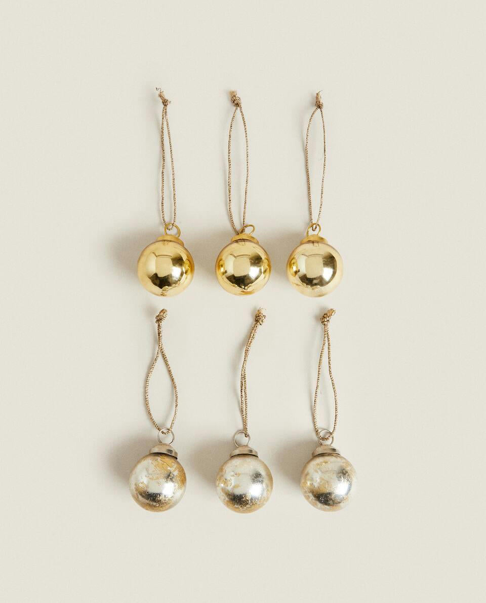 PACK OF CHRISTMAS BAUBLE DECORATIONS (PACK OF 6)