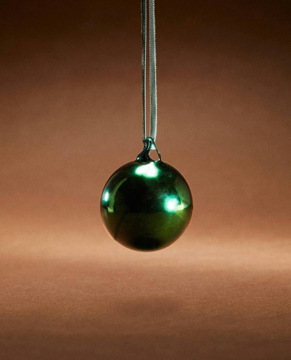 SPARKLY GLASS CHRISTMAS BAUBLE DECORATION