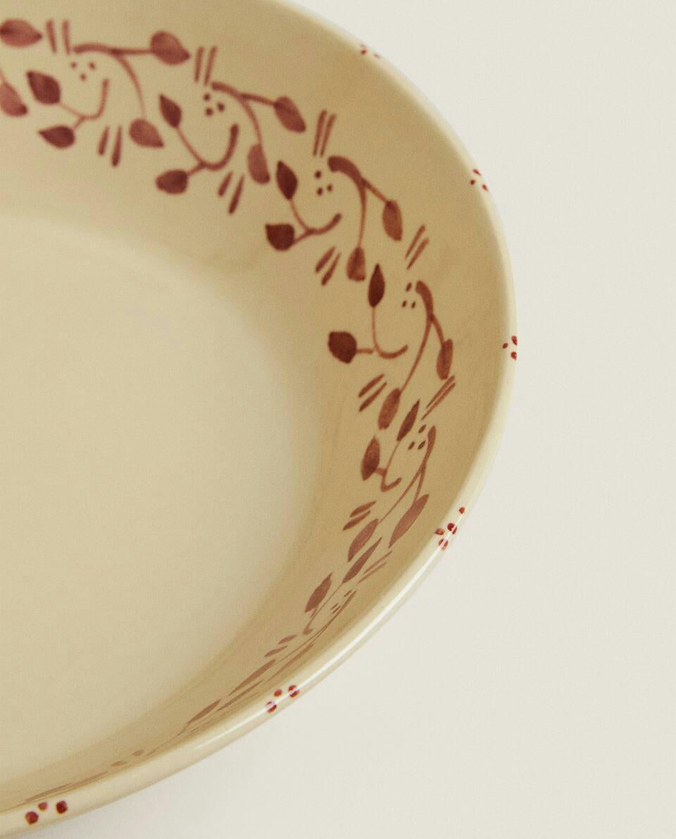 PAINTED CERAMIC CHRISTMAS BOWL