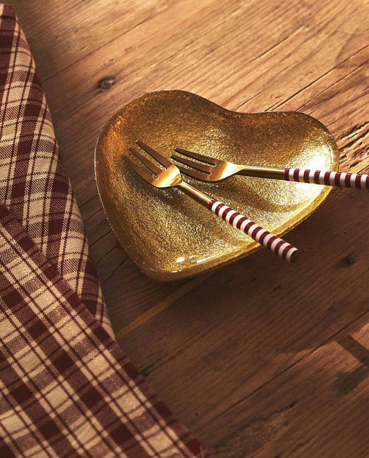 CHRISTMAS HEART GLASS BOWL