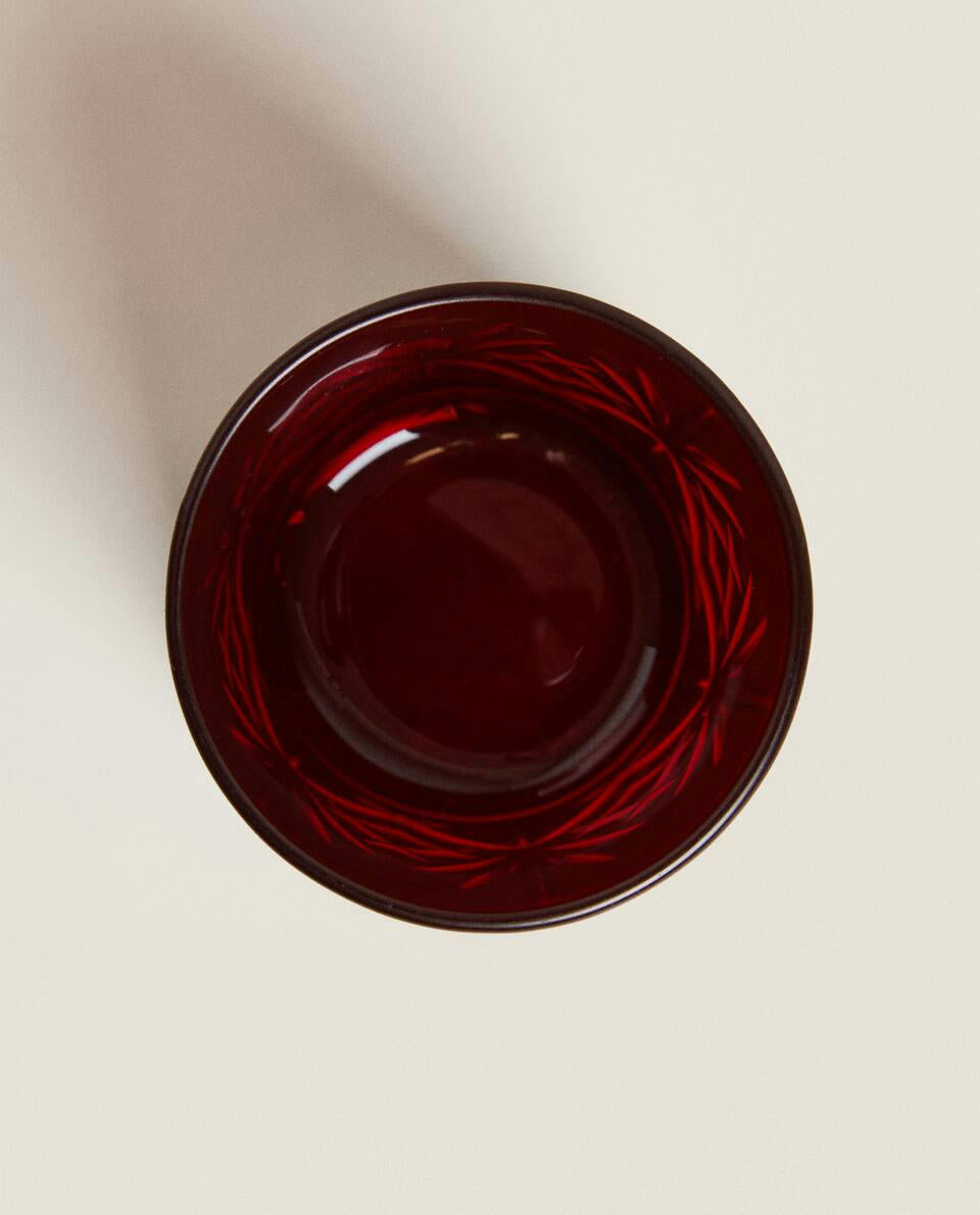 CHRISTMAS CRYSTALLINE ENGRAVED SHOT GLASS