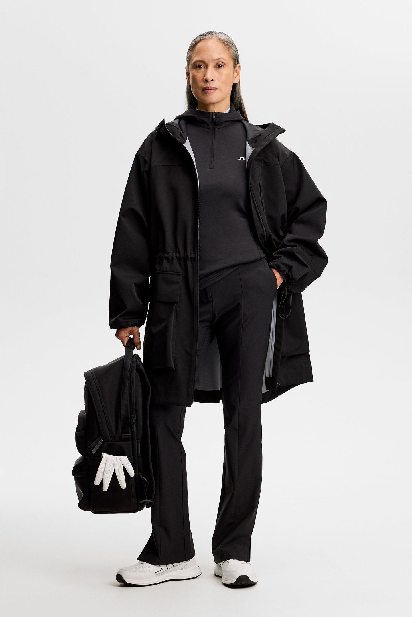 Aerielle Quarter Zip Hood / Black