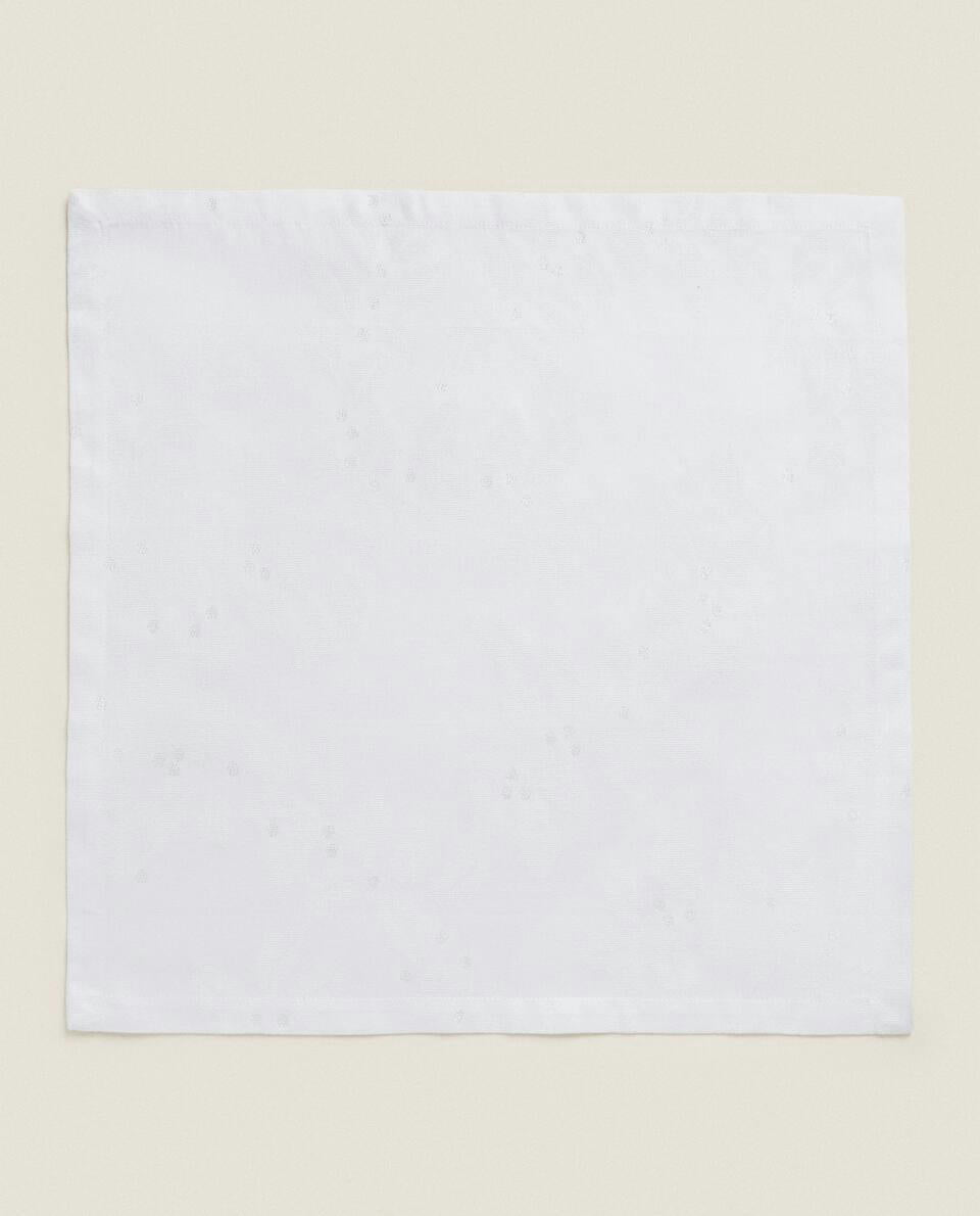 PACK OF GLITTERY CHRISTMAS FLORAL JACQUARD NAPKINS (PACK OF 2)