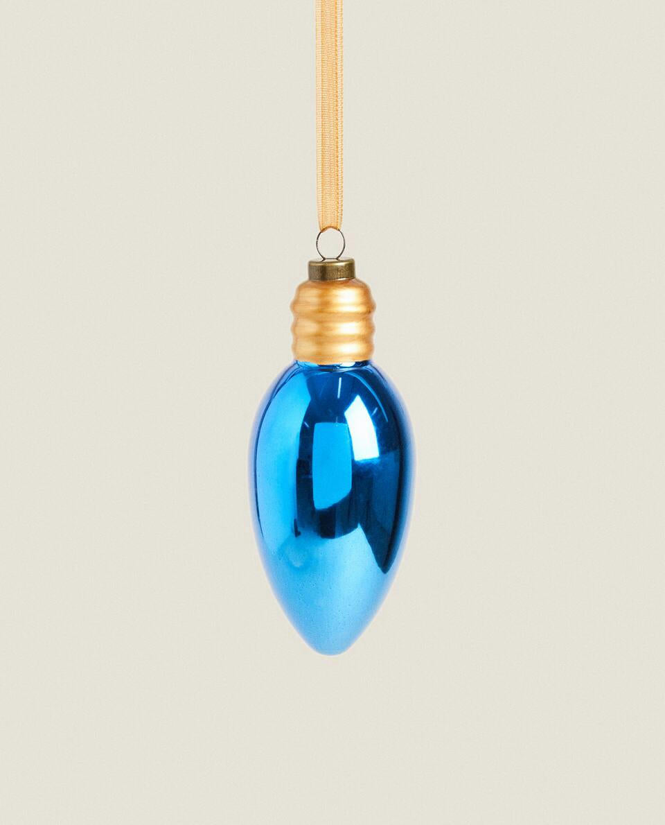 GLASS LIGHT BULB CHRISTMAS DECORATION