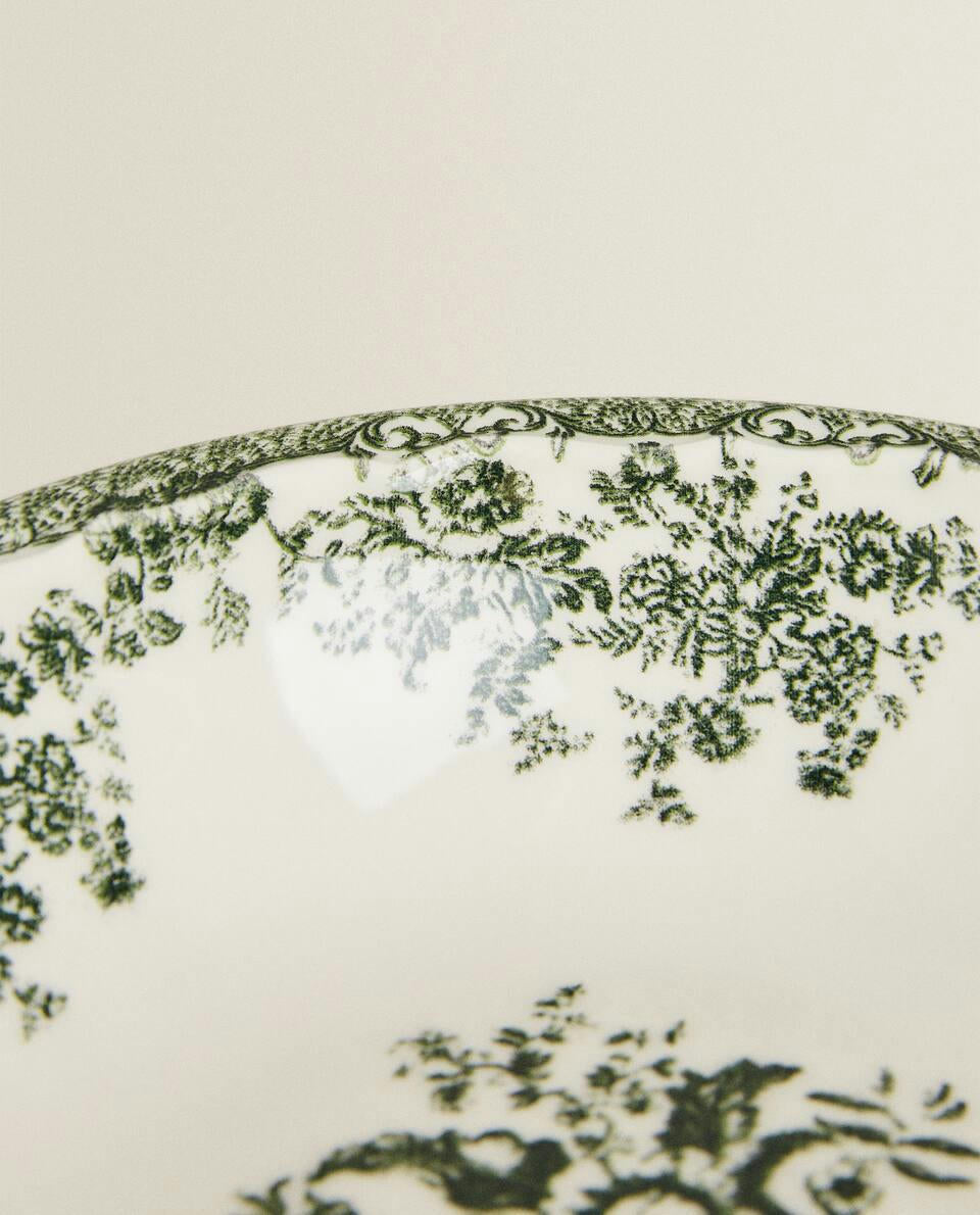 FLORAL EARTHENWARE BOWL