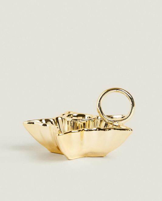 CHRISTMAS STAR CANDLEHOLDER WITH RIM