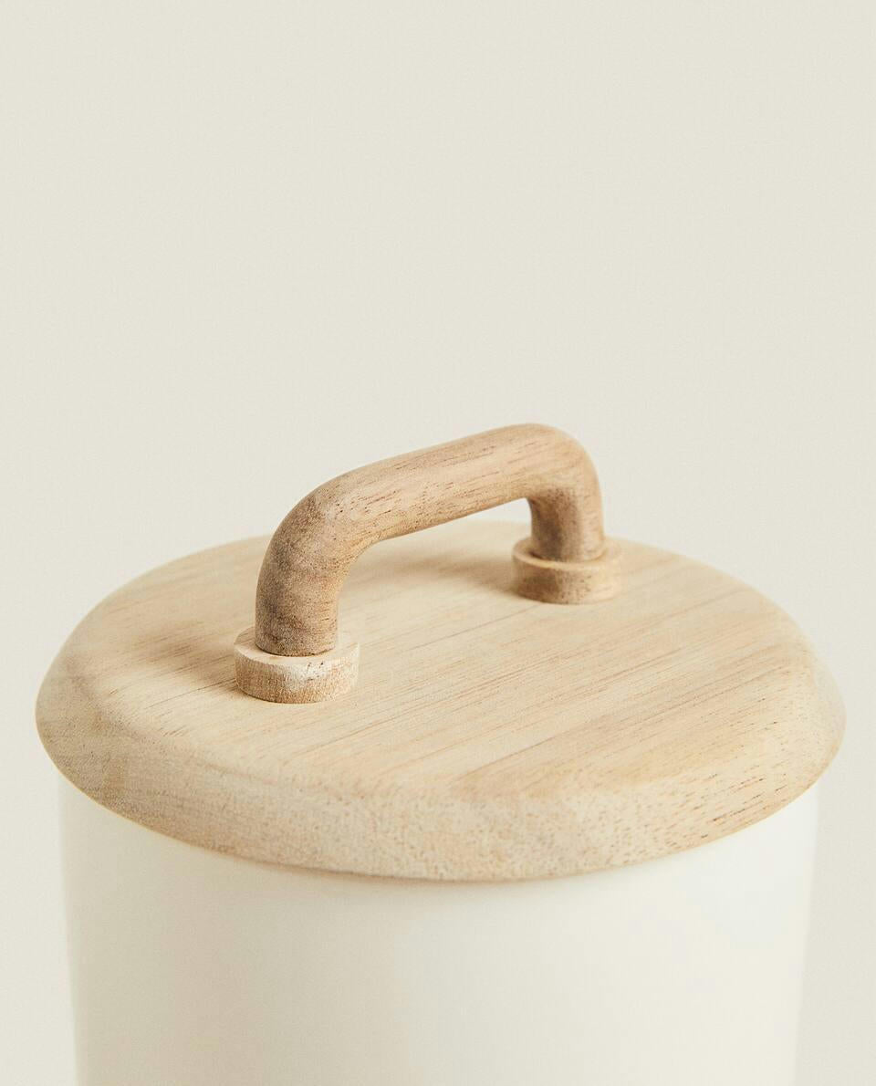 CERAMIC AND WOOD JAR