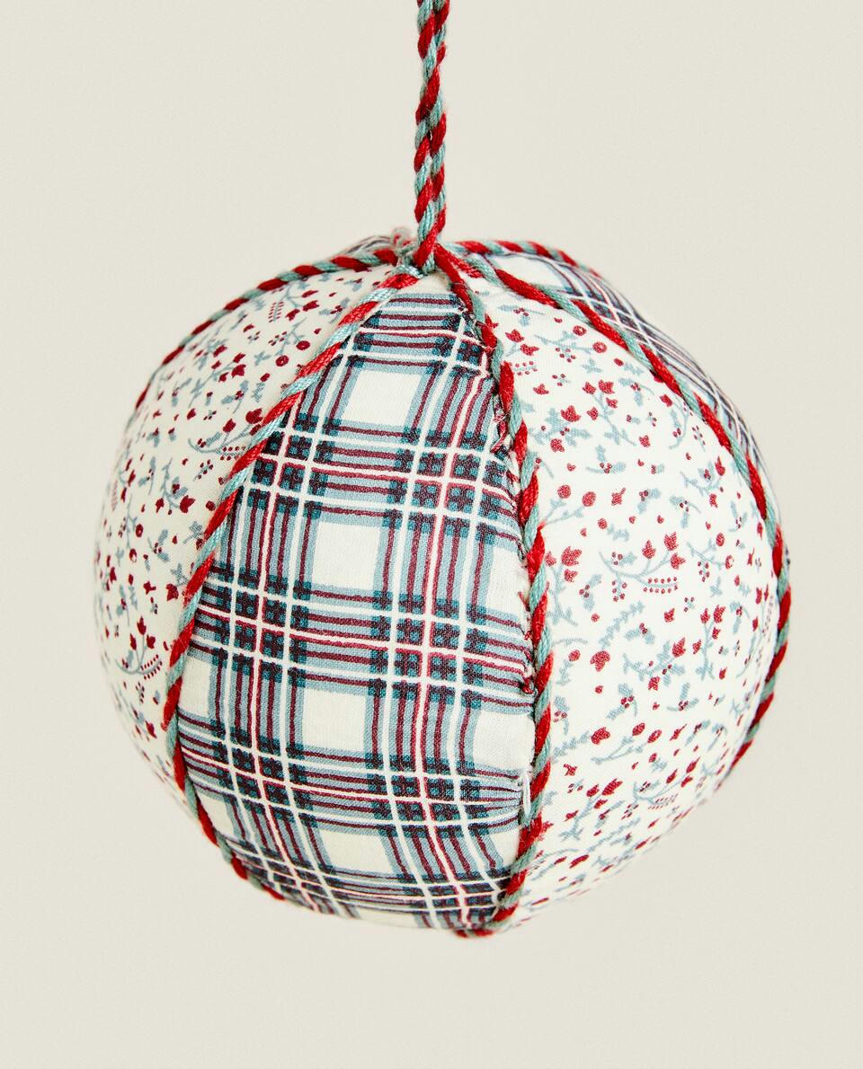 CHRISTMAS PATCHWORK BAUBLE DECORATION