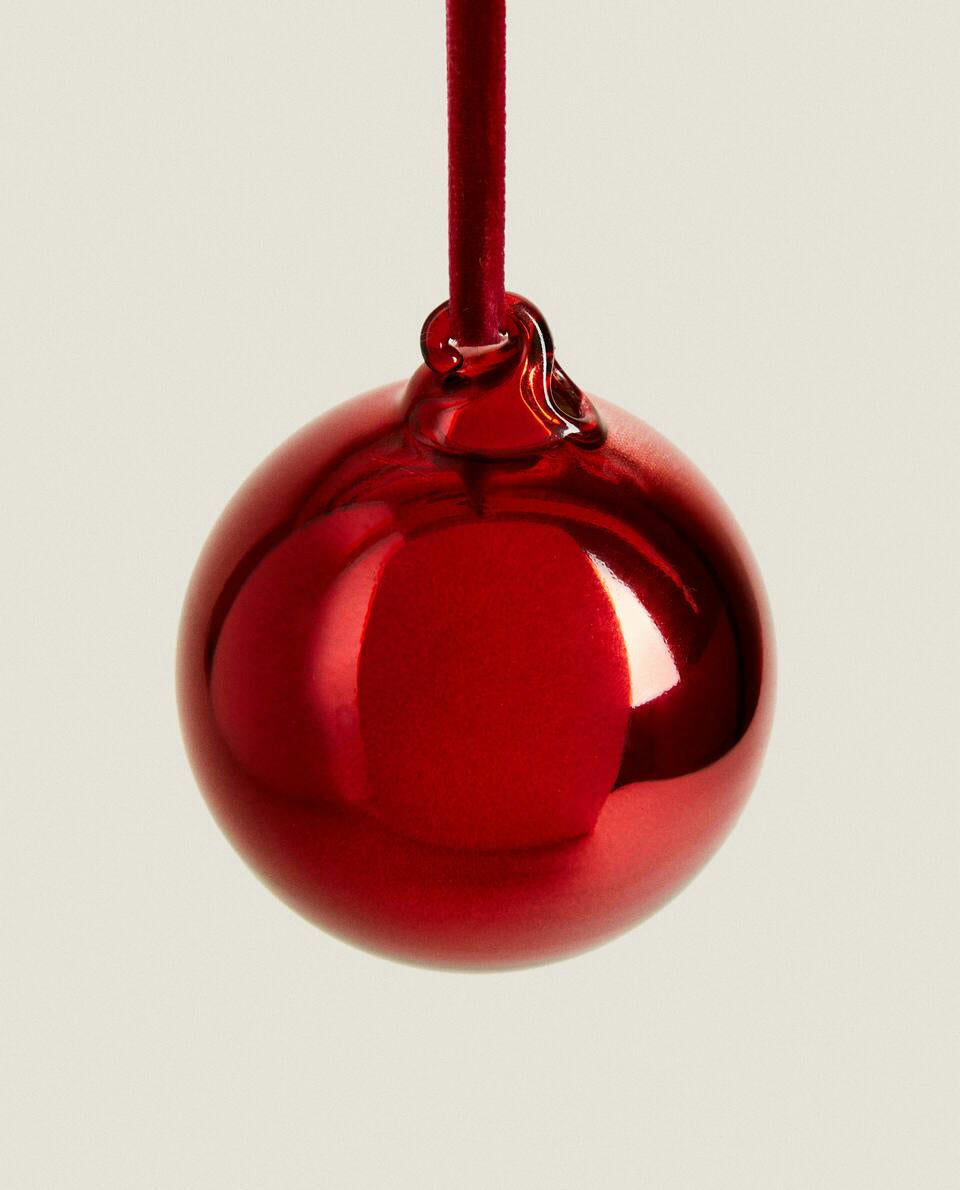 SPARKLY GLASS CHRISTMAS BAUBLE DECORATION