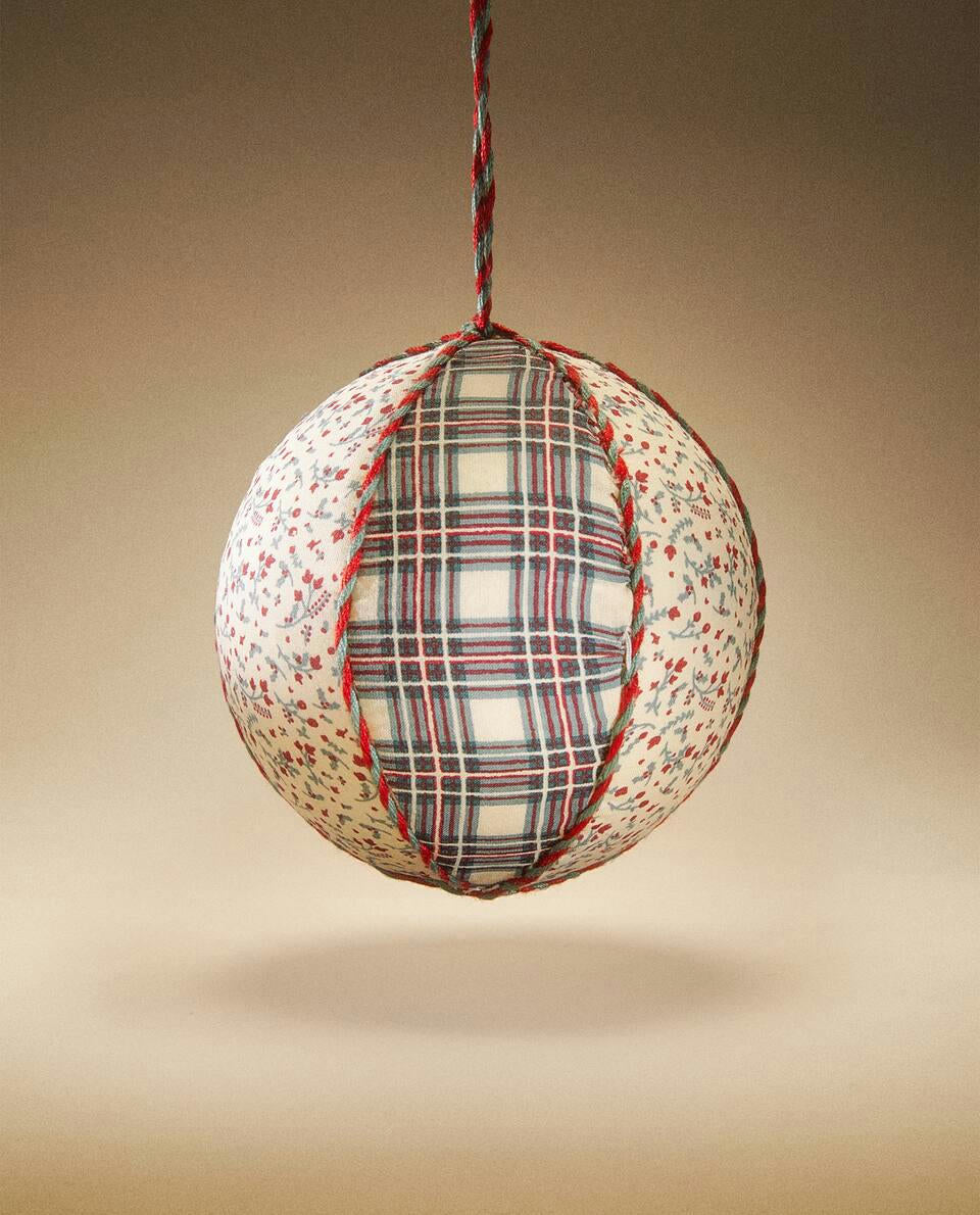 CHRISTMAS PATCHWORK BAUBLE DECORATION