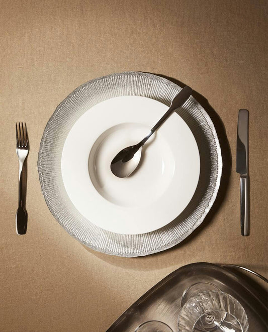 CHRISTMAS GLITTER GLASS SERVICE PLATE