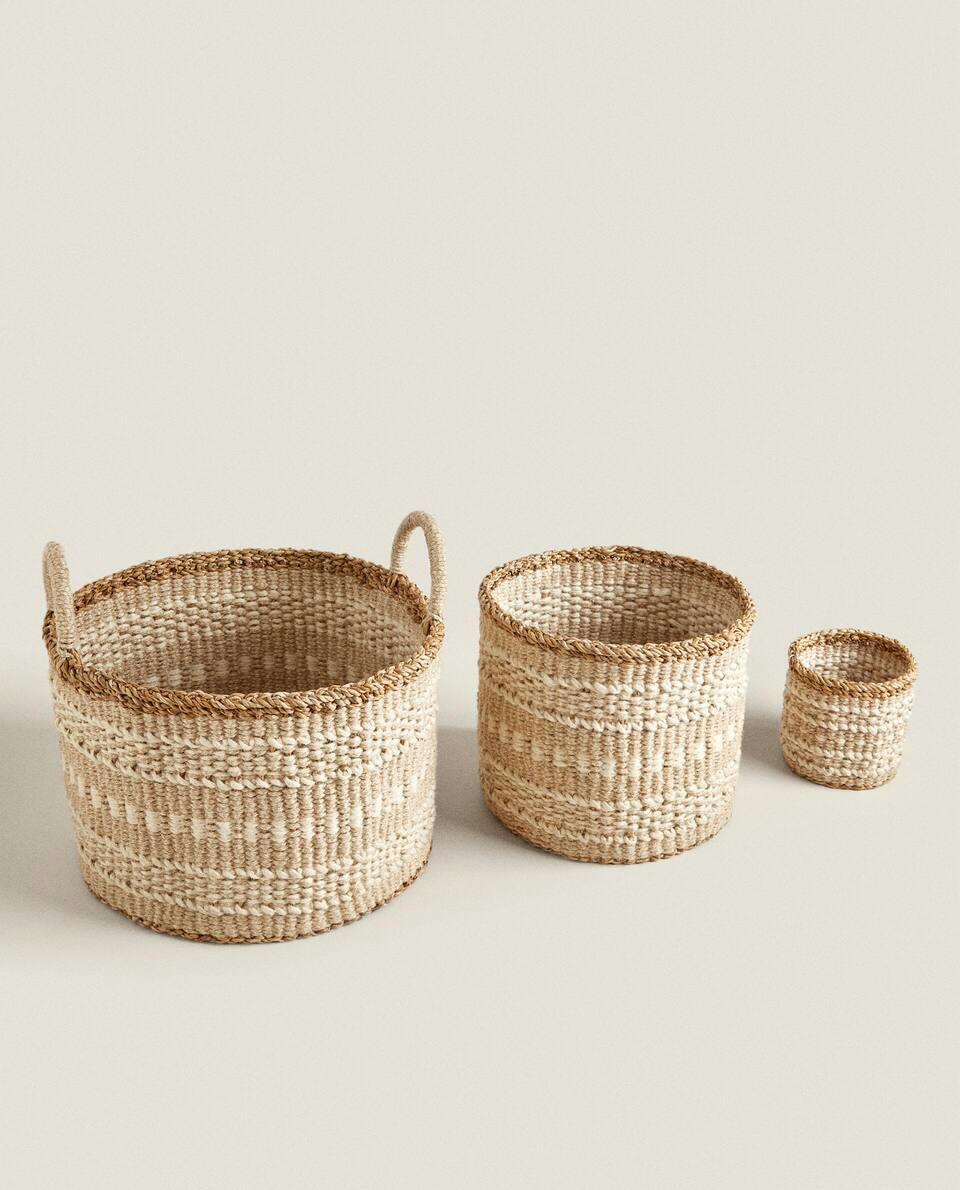 JUTE BASKET WITH BORDER