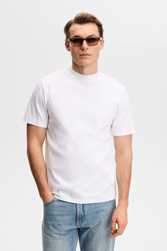 Ace Mock Neck T-Shirt / White