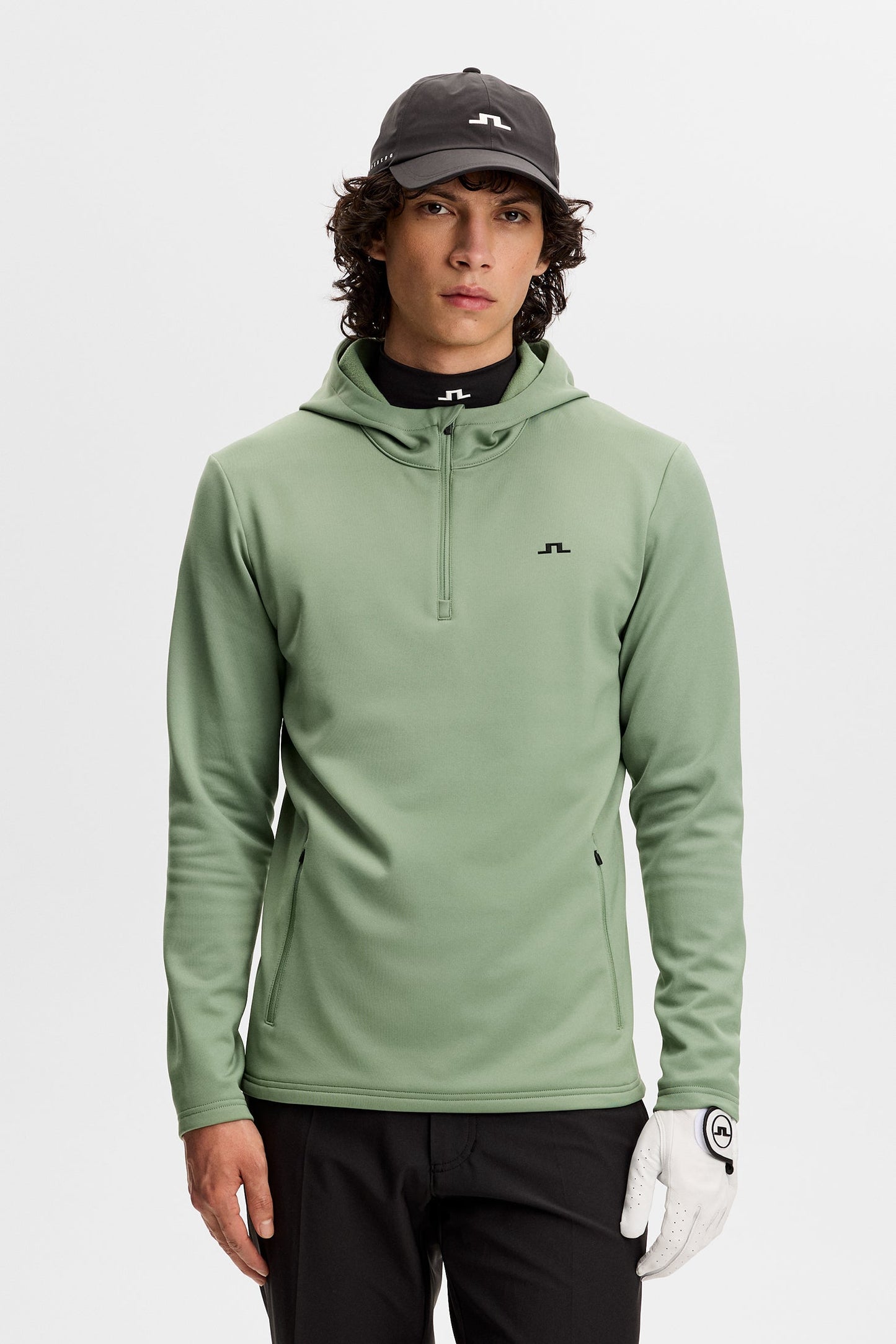 Aerial Quarter Zip Hood / Hedge Green