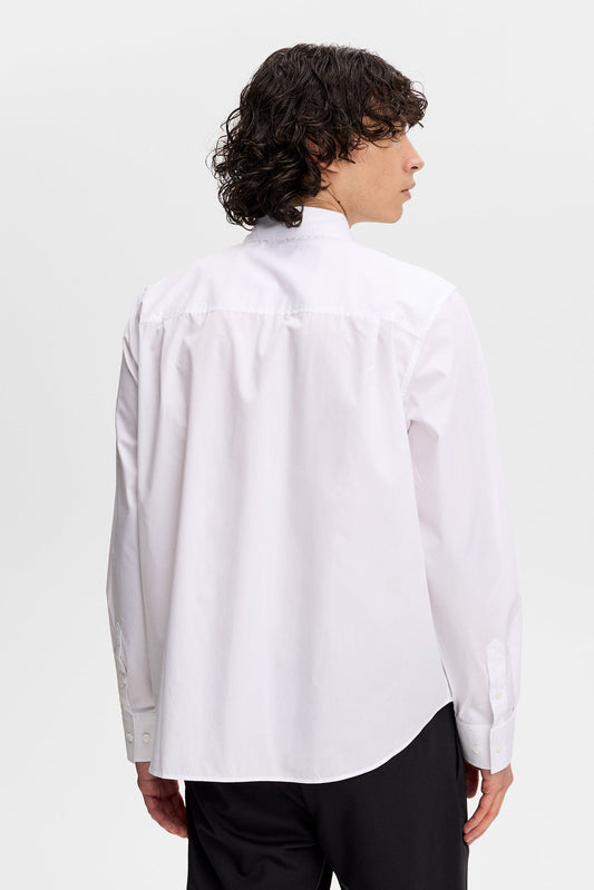 Zachary Cotton Solid Shirt / Weiß