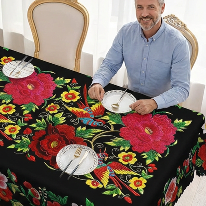 ⏳Limited-time 50% off⏰ Mexican Floral Tablecloth with Scalloped Edge
