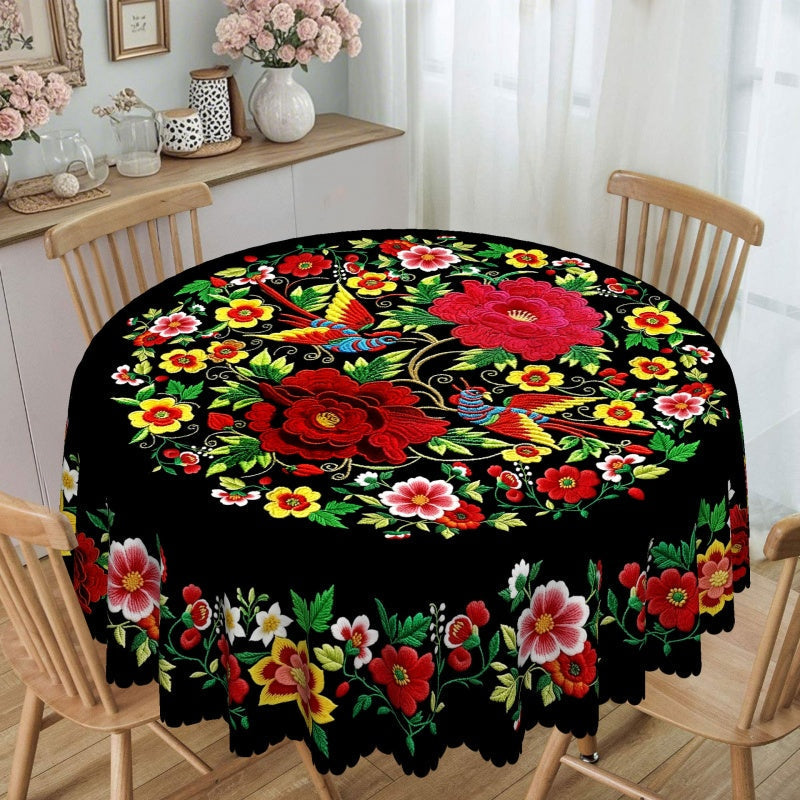 ⏳Limited-time 50% off⏰ Mexican Floral Tablecloth with Scalloped Edge