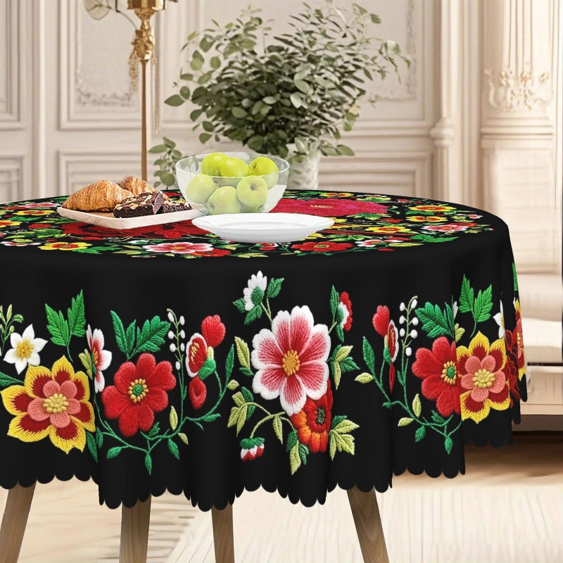 ⏳Limited-time 50% off⏰ Mexican Floral Tablecloth with Scalloped Edge