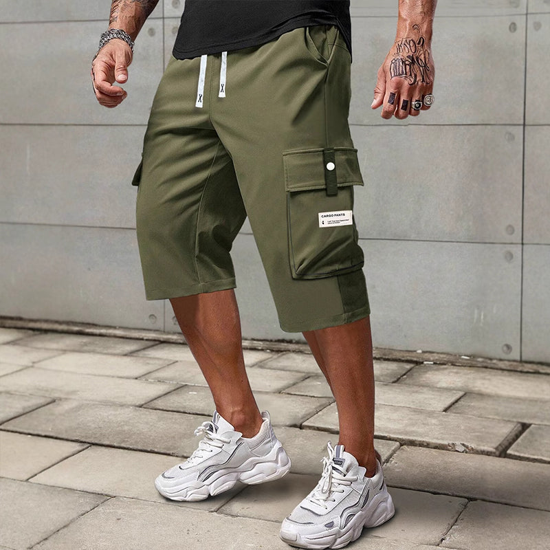 ⏳NUR HEUTE 50% RABATT!!📢Freizeithose Capri Cargohose für Herren mit Kordelzug