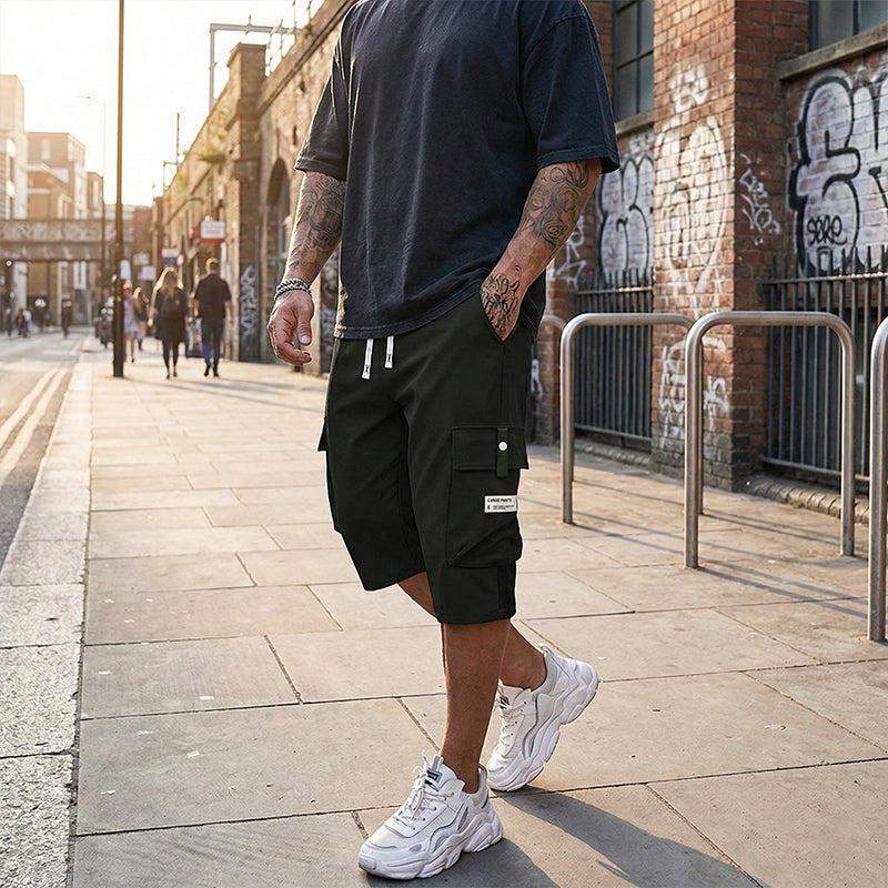 ⏳NUR HEUTE 50% RABATT!!📢Freizeithose Capri Cargohose für Herren mit Kordelzug